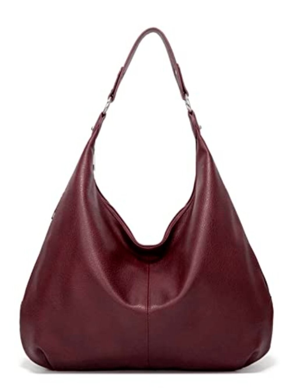 Soft Faux Leather Hobo Shoulder Bag Slouchy Zipper Handbag